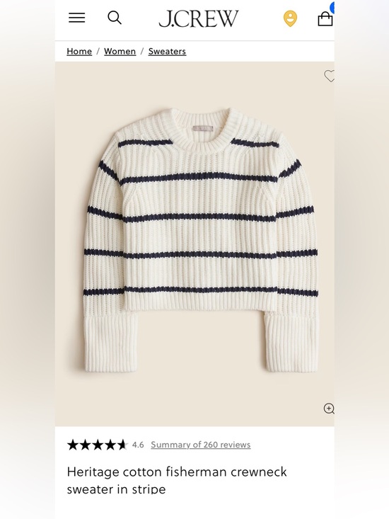 J. Crew Sweaters - J. Crew NWT Heritage cotton fisherman crewneck sweater in Stripe